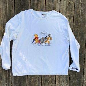 Vintage Walt Disney World Winnie the Pooh Sweatshirt XL Eeyore Tigger Piglet Emb